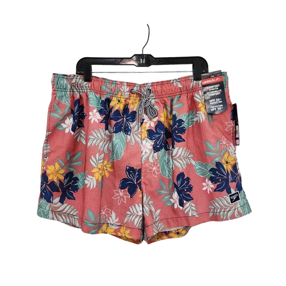 Speedo Men's Hawaiian Floral Redondo Volley Swim Trunks - XXL - Picture 2 of 9